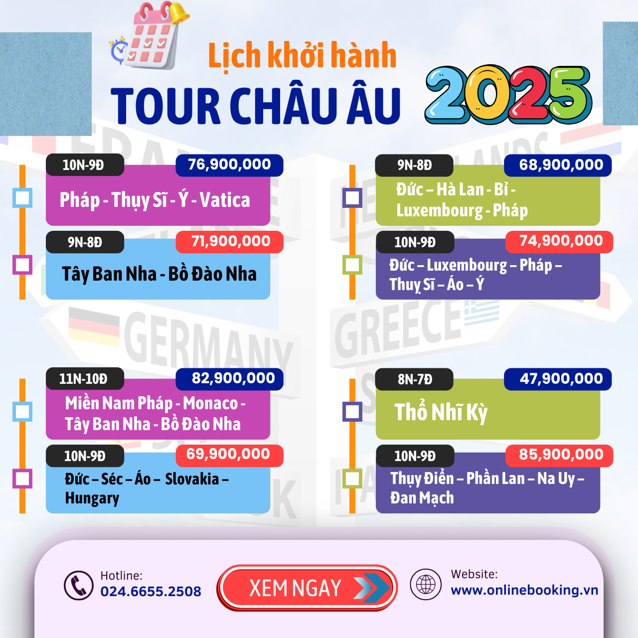 Banner Lịch khởi hành Châu Âu