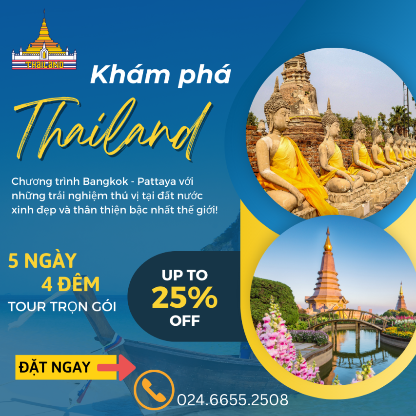 Tour Thai Lan 5 Ngay 4 Dem sale 25