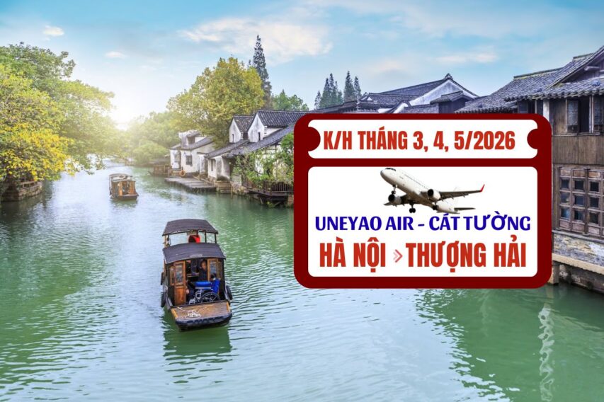 tour thuong hai hang chau bay uneyao Air